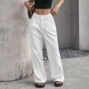 059Afd07-173C-430F-9044-Ca1765299C17.Jpg Stripe Printed Trousers Fashion High Waist Straight Leg Pants With Pocket Zipper Casual Suit Pants For Women