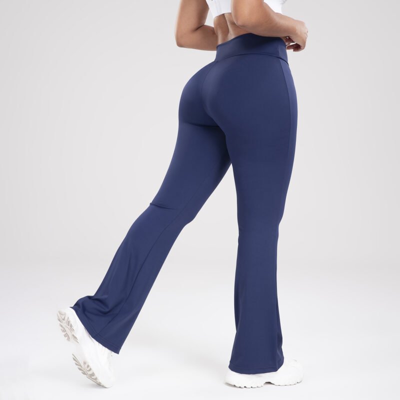 Cross Waist Side Pocket Leisure Sports Bell-Bottom Pants Slim Fit Yoga Pants Women