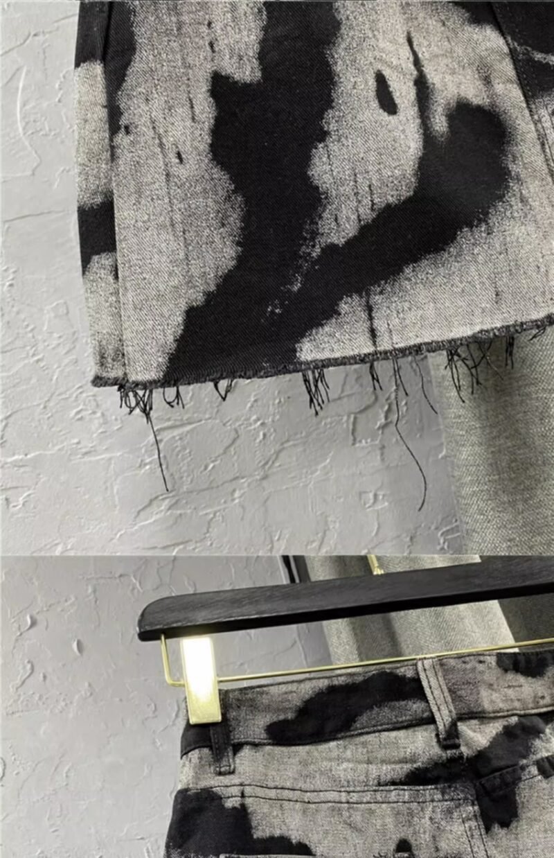 Summer High Waist Slim Personalized Pattern Denim Skirt