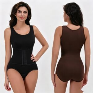 Women'S Tummy Control Bodysuit Shapewear, Waist Trainer, Butt Lifter, Seamless Compression Faja, Open Crotch, Plus Size For Postpartum, Daily Wear, Single Or 2 Piece Set
