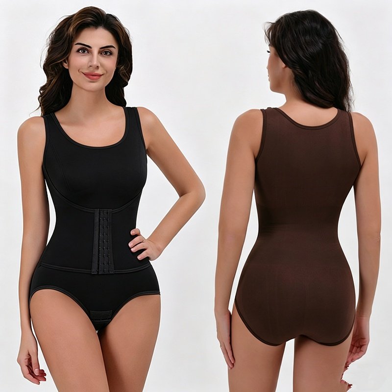 Women'S Tummy Control Bodysuit Shapewear, Waist Trainer, Butt Lifter, Seamless Compression Faja, Open Crotch, Plus Size For Postpartum, Daily Wear, Single Or 2 Piece Set