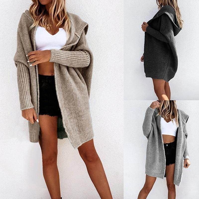 Solid Color Casual Loose Sweater Coat