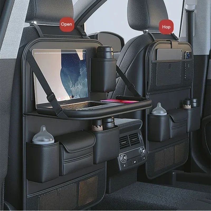 1122412C-D387-430B-B166-Edc836587E04.Jpeg Car Seat Storage Bag Auto Back Seat Back Organizer With Foldable Table Tray Pu Leather Tablet Holder Tissue Box Car Accessories