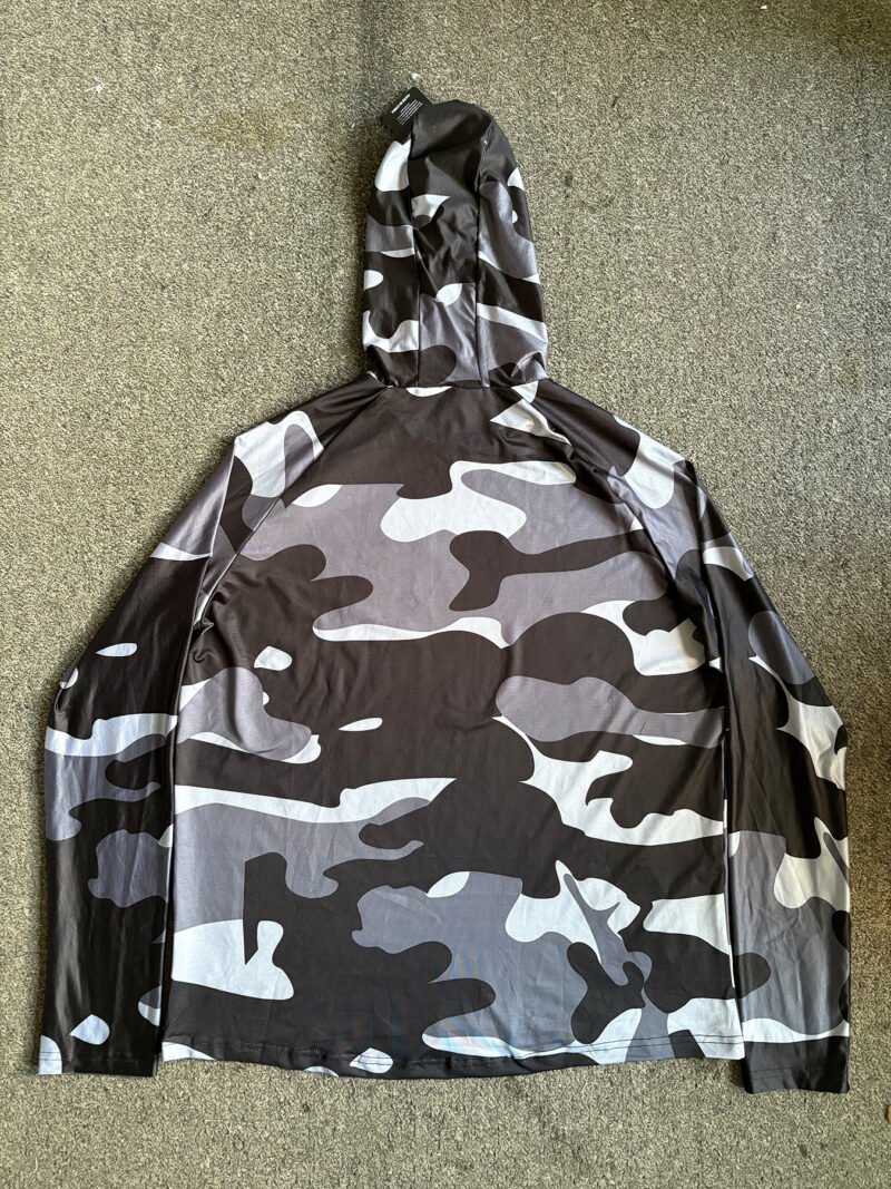 Fishing Hoodie Face Mask Neck Cover Sailing Shirt Summer Men Long Sleeve Sun Protection Hunting Jersey Camisa De Pesca Performance Fish Gear Beach Tops Wear Climbing Uniform