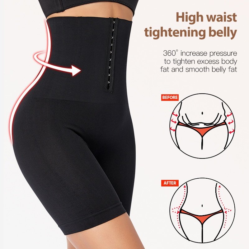 High Waist Tummy Control Shapewear For Women Seamless Firm Compression Body Shaper Shorts Plus Size Adjustable Hooks Butt Lifting Underwear