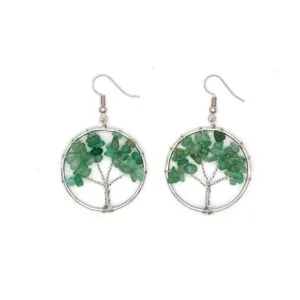 15185870552994.Jpg Crystal Tree Earrings – Natural Gemstone Tree Of Life Jewelry