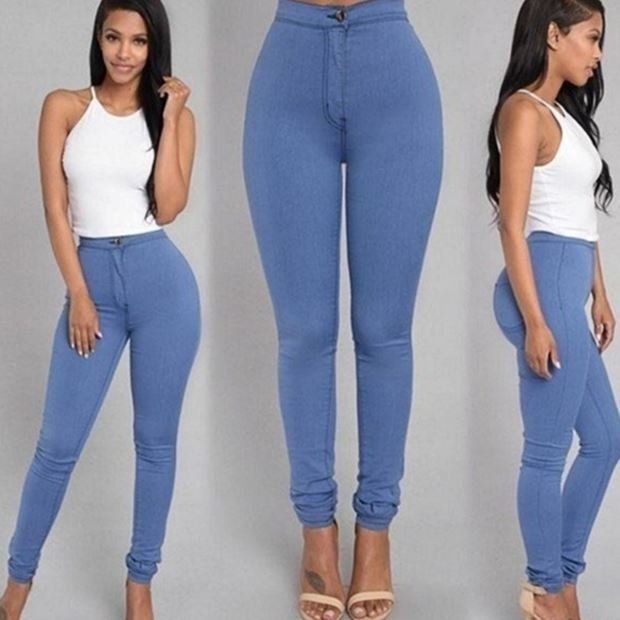 Fashion Elastic Jeans Women Leggings Ladies