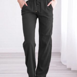 1617184242883.Jpg Women'S Solid Color Loose Elastic Waist Casual Trousers