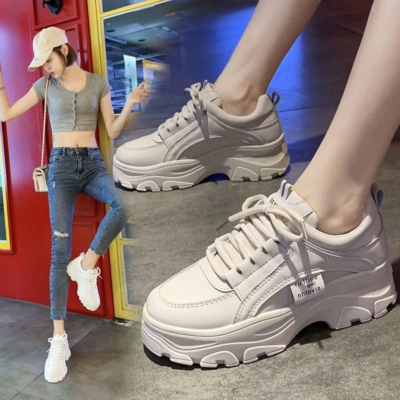 Stylish Women'S Casual Shoes - Premium Thick Bottom Mesh Sneakers For Comfort And Fashion