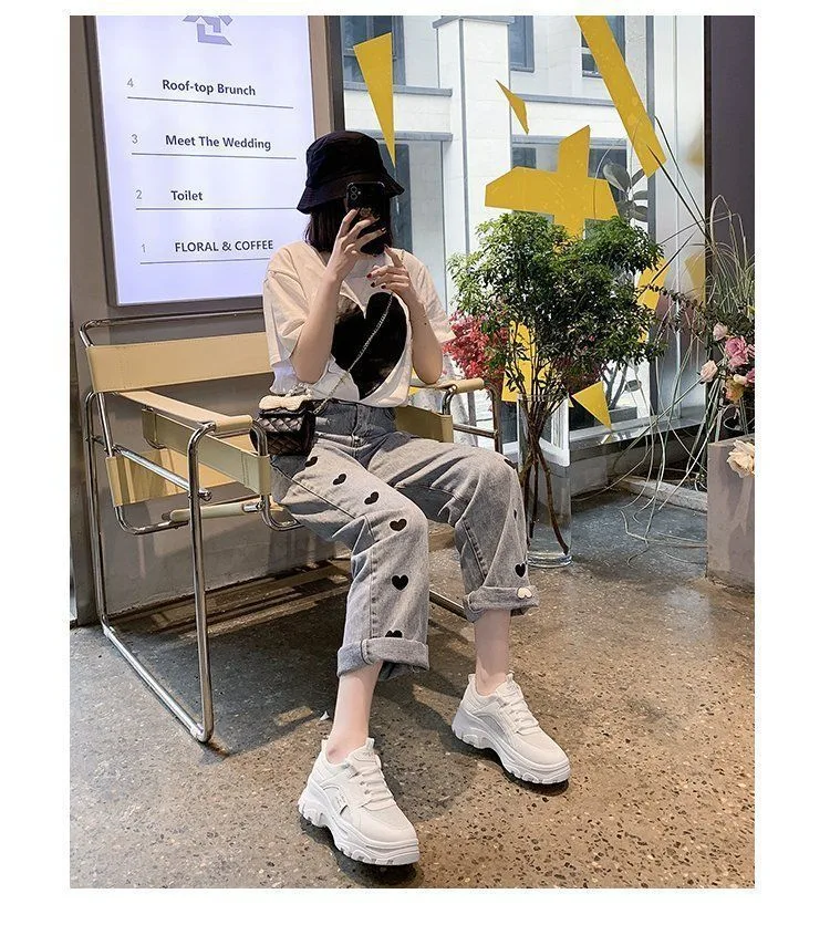 Stylish Women'S Casual Shoes - Premium Thick Bottom Mesh Sneakers For Comfort And Fashion