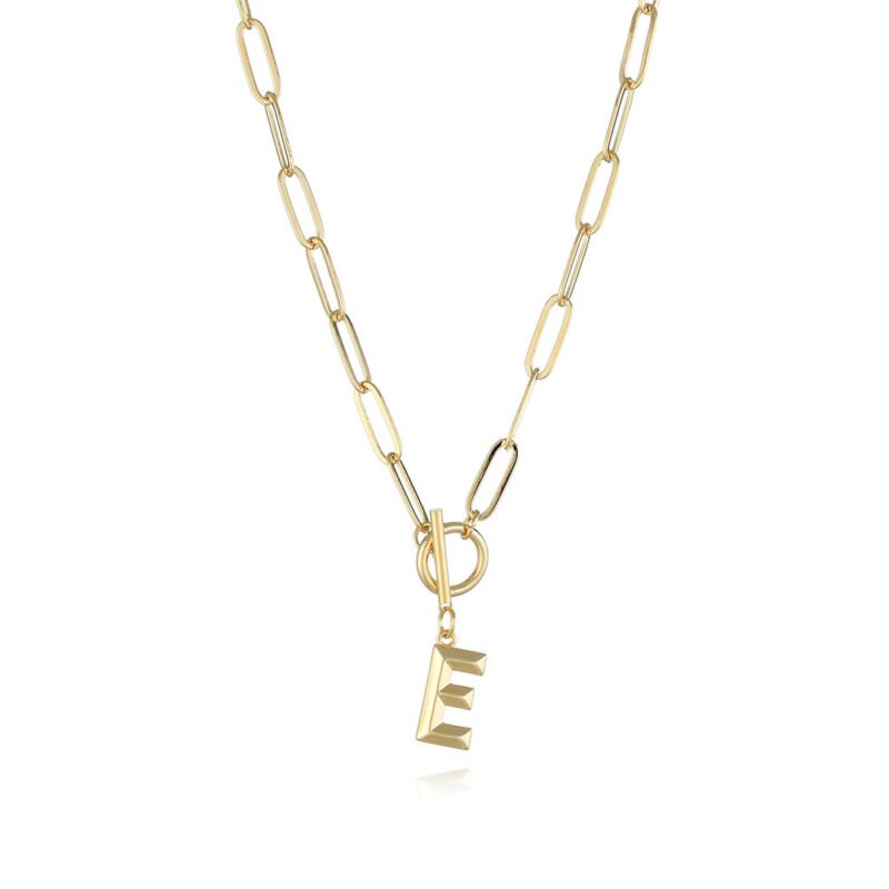 Letter Necklace Real Gold Plated Trend Hip Hop Necklace