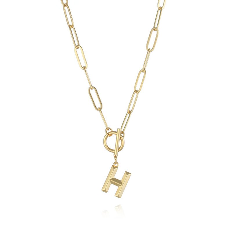 Letter Necklace Real Gold Plated Trend Hip Hop Necklace
