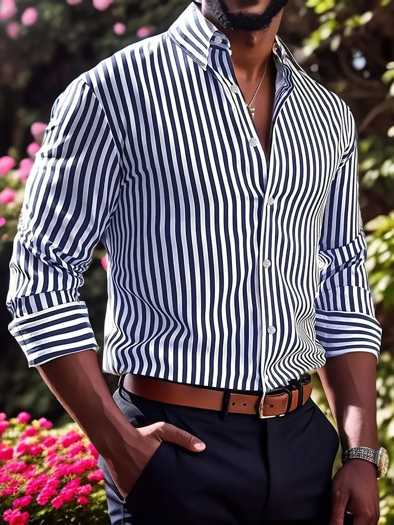 17605Db8-Fd0C-4B9E-80A8-2D35A7C2B52F.jpg Men'S Striped Long Sleeve Shirt – Stylish Everyday Essential