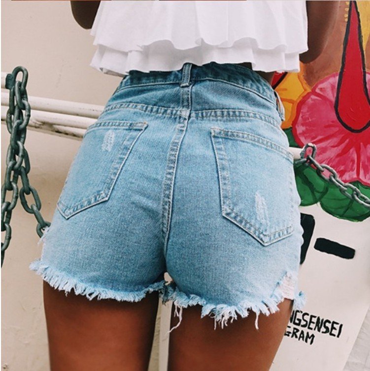 Women'S Retro Ins Hot Classic Ripped Denim Shorts