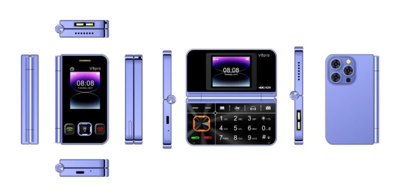 192A7D1F-90E5-4D20-Aaf6-E68712Bd1774.Jpg V8Pro Dual Screen Folding Flip Function Mobile Phone