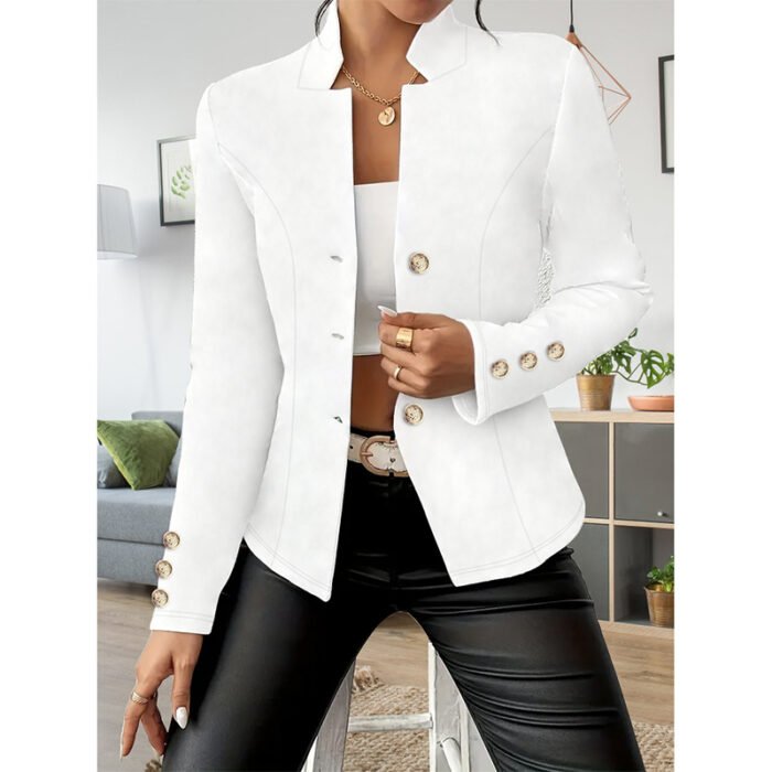Women Casual Blazers Long Sleeve Business Outerwear Slim Fitting Single Breasted Jacket - Image 2