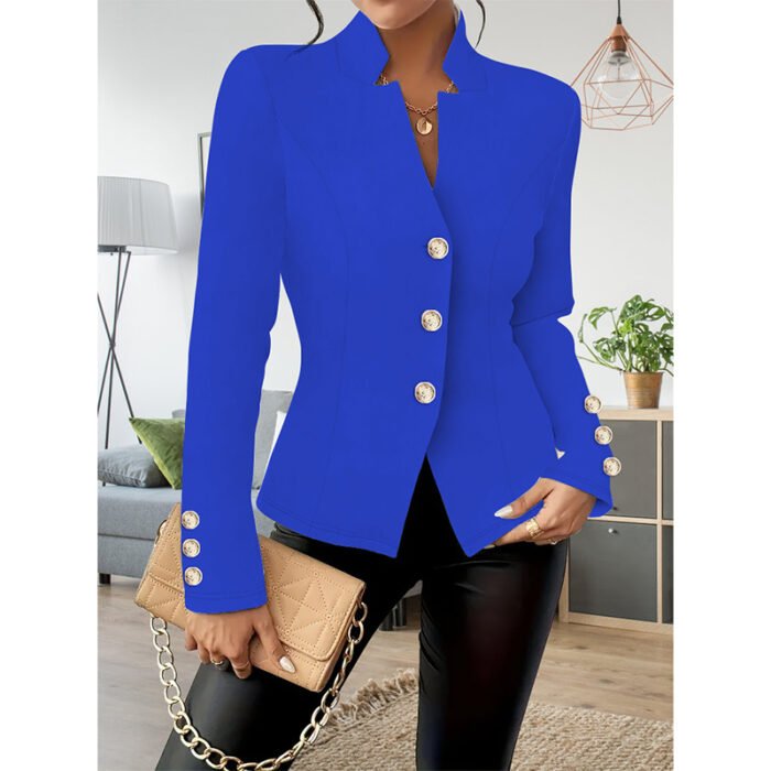 Women Casual Blazers Long Sleeve Business Outerwear Slim Fitting Single Breasted Jacket - Image 4