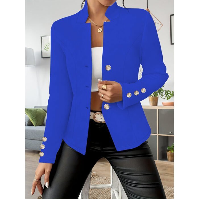 Women Casual Blazers Long Sleeve Business Outerwear Slim Fitting Single Breasted Jacket - Image 7
