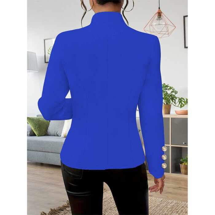 Women Casual Blazers Long Sleeve Business Outerwear Slim Fitting Single Breasted Jacket - Image 9