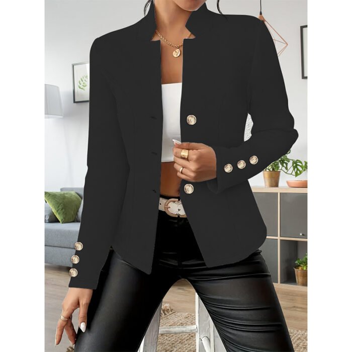 Women Casual Blazers Long Sleeve Business Outerwear Slim Fitting Single Breasted Jacket - Image 6