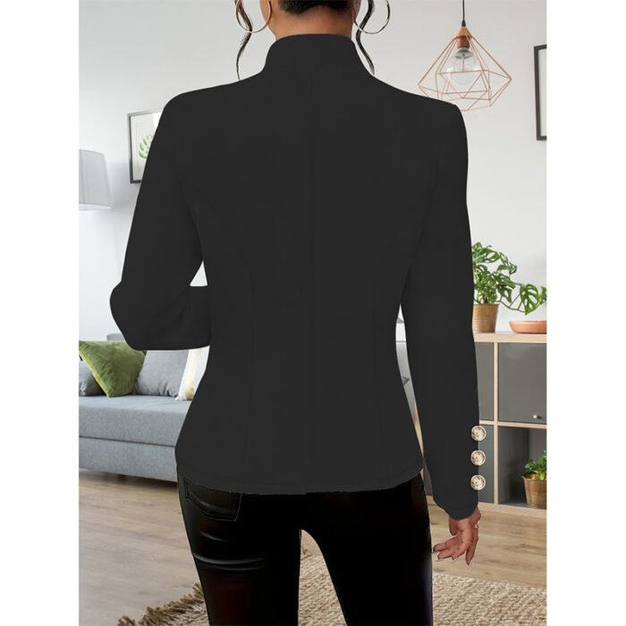 Women Casual Blazers Long Sleeve Business Outerwear Slim Fitting Single Breasted Jacket - Image 5