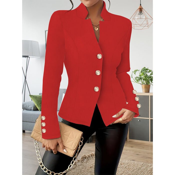 Women Casual Blazers Long Sleeve Business Outerwear Slim Fitting Single Breasted Jacket - Image 8
