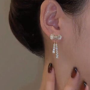 Ins Butterfly Earrings With Rhinestones Fashion Temperament Jewelry