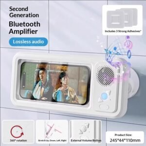 1B7188E9-B32C-4Aba-Bcee-1Bf1F044Fc33_Trans.jpeg Bathroom Waterproof Mobile Phone Box Bluetooth Speaker Audio Bath Tv Stand Mobile Phone Holder 360 Degree Rotation Touch Screen