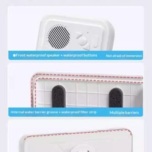 1C4Cb1F5-Cdd6-4690-819C-A0134Abe00Cb_Trans.jpeg Bathroom Waterproof Mobile Phone Box Bluetooth Speaker Audio Bath Tv Stand Mobile Phone Holder 360 Degree Rotation Touch Screen