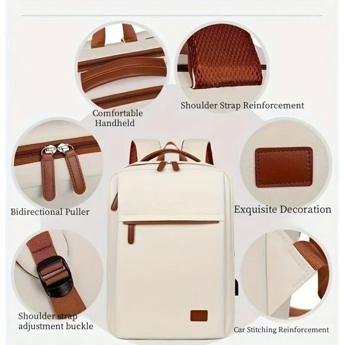 Backpack Oxford Cloth Business Computer Bag With Large Capacity, Strong And Wearable Student School Bag, Solid Color And Versatile Travel Backpack - Image 4