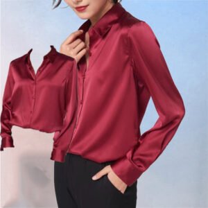 Women'S Long-Sleeved Satin Shirt