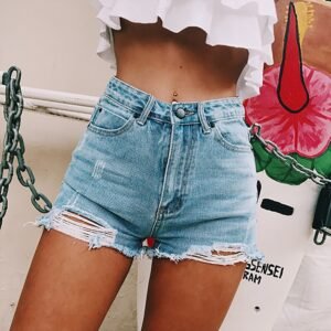 Women'S Retro Ins Hot Classic Ripped Denim Shorts