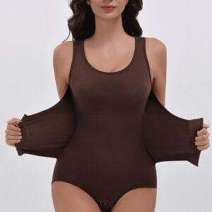 Women'S Tummy Control Bodysuit Shapewear, Waist Trainer, Butt Lifter, Seamless Compression Faja, Open Crotch, Plus Size For Postpartum, Daily Wear, Single Or 2 Piece Set