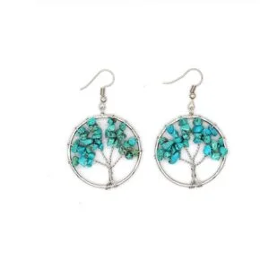 24030036488.Jpg Crystal Tree Earrings – Natural Gemstone Tree Of Life Jewelry
