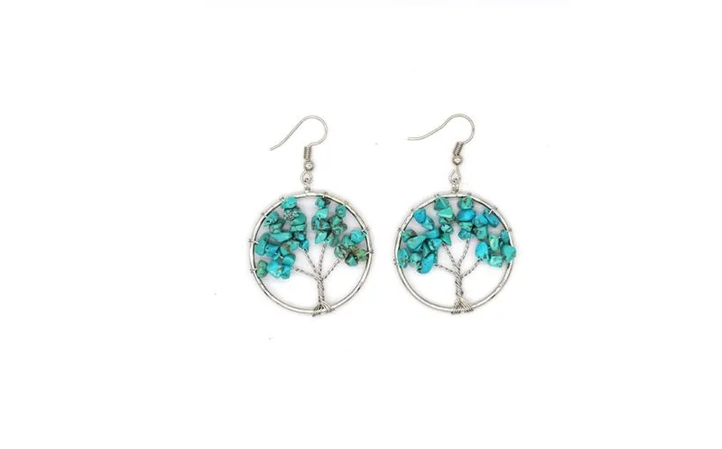 24030036488.Jpg Crystal Tree Earrings – Natural Gemstone Tree Of Life Jewelry