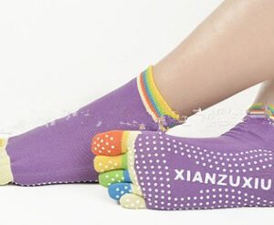 Slip Yoga Socks 5 Toes Socks Letter Print Massage Exercise Short Tube High-Quality Cotton Socks
