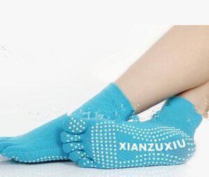 Slip Yoga Socks 5 Toes Socks Letter Print Massage Exercise Short Tube High-Quality Cotton Socks