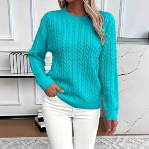 25704E06-8689-47B1-9C2F-866A20350550.Jpg Versatile Fashion Classic Twist Round Neck Sweater