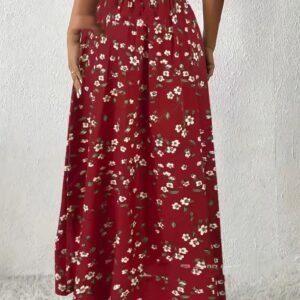 Women'S Fashionable With Side-Slit Printed Skirt