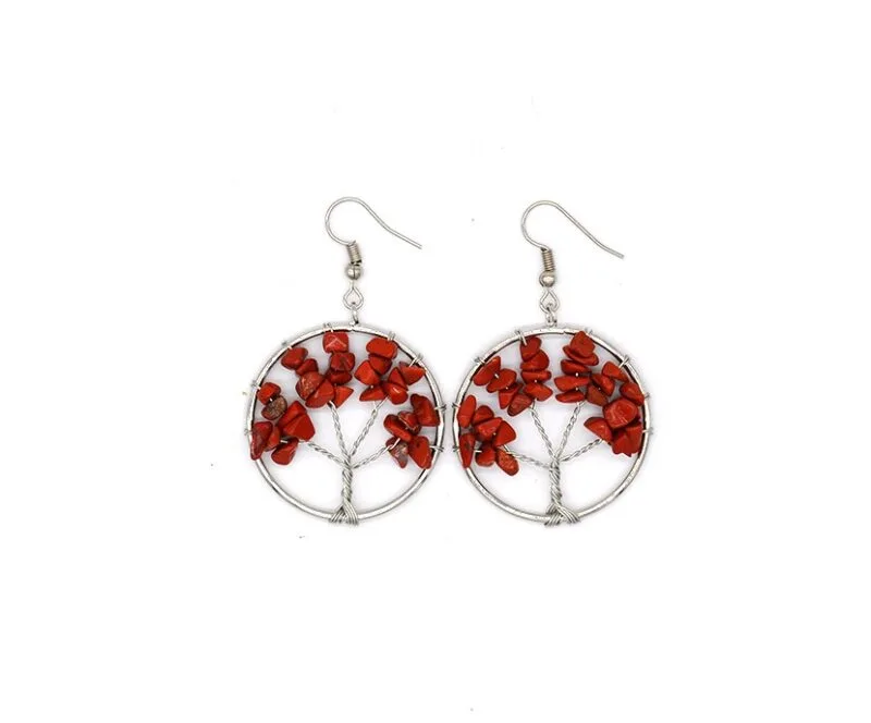 2676408248110.Jpg Crystal Tree Earrings – Natural Gemstone Tree Of Life Jewelry