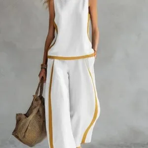 26Fb8Ee9-E4C6-4A44-A386-F5851704E55D.jpg Women'S Sleeveless Vest And Wide Leg Pants Set