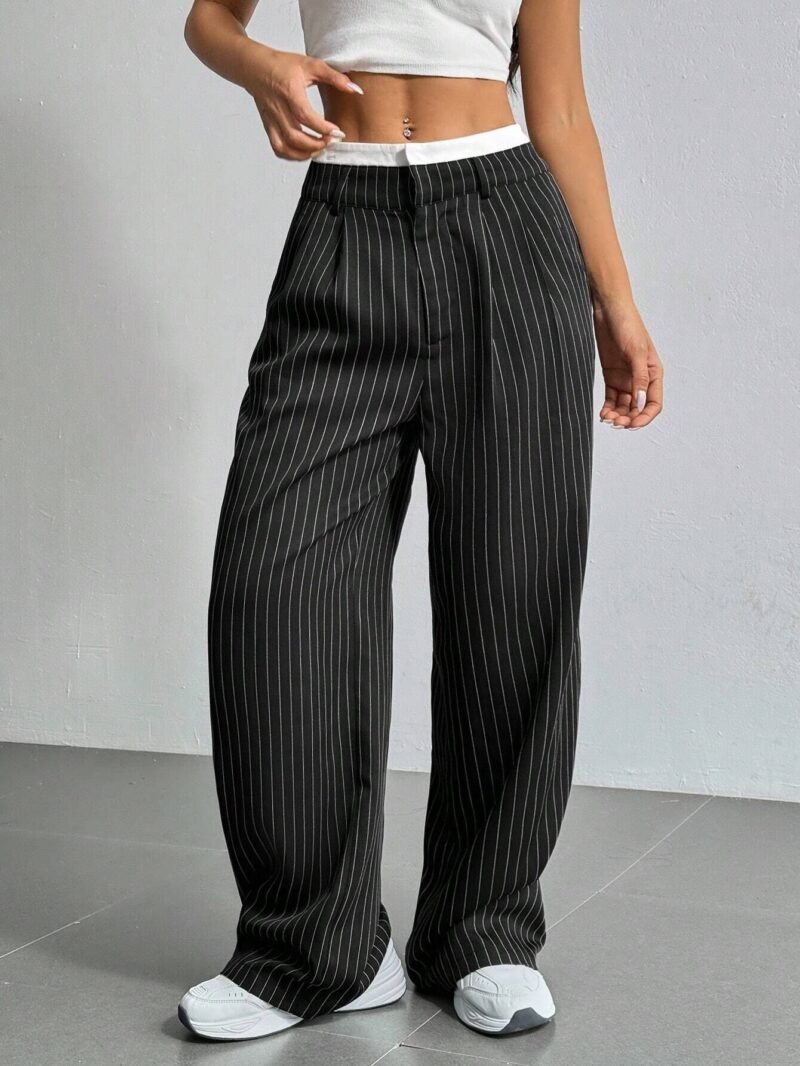 2938224E-84Ef-4890-8173-7178D7A7F8B6.Jpg Stripe Printed Trousers Fashion High Waist Straight Leg Pants With Pocket Zipper Casual Suit Pants For Women