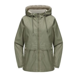 New Hooded Solid Color Trench Coat For Women