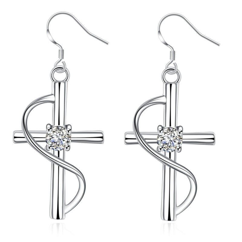 New Cross-Border Popular Elongated Cross Earrings