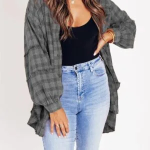 Stylish Tassel Plaid Shirt Coat For Effortless Autumn Winter Fashion