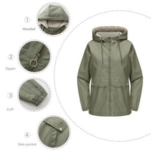 New Hooded Solid Color Trench Coat For Women