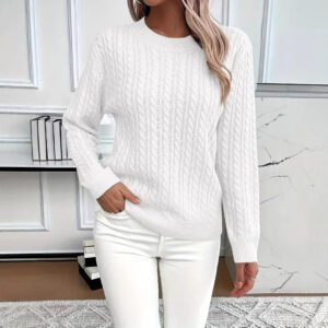 32513C14-259C-4Cae-90Dd-331Bf374D49E.jpg Versatile Fashion Classic Twist Round Neck Sweater