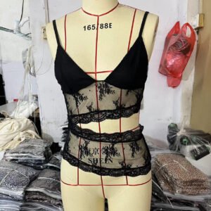 Ultimate Lace Stitched Backless V-Neck Bralette – Elegant Sling Top For Women