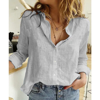 Long Sleeve V-Neck Blouse