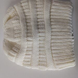 Mixed Color Knitted Wool Hat Ladies Non-Labeled Ponytail Hat